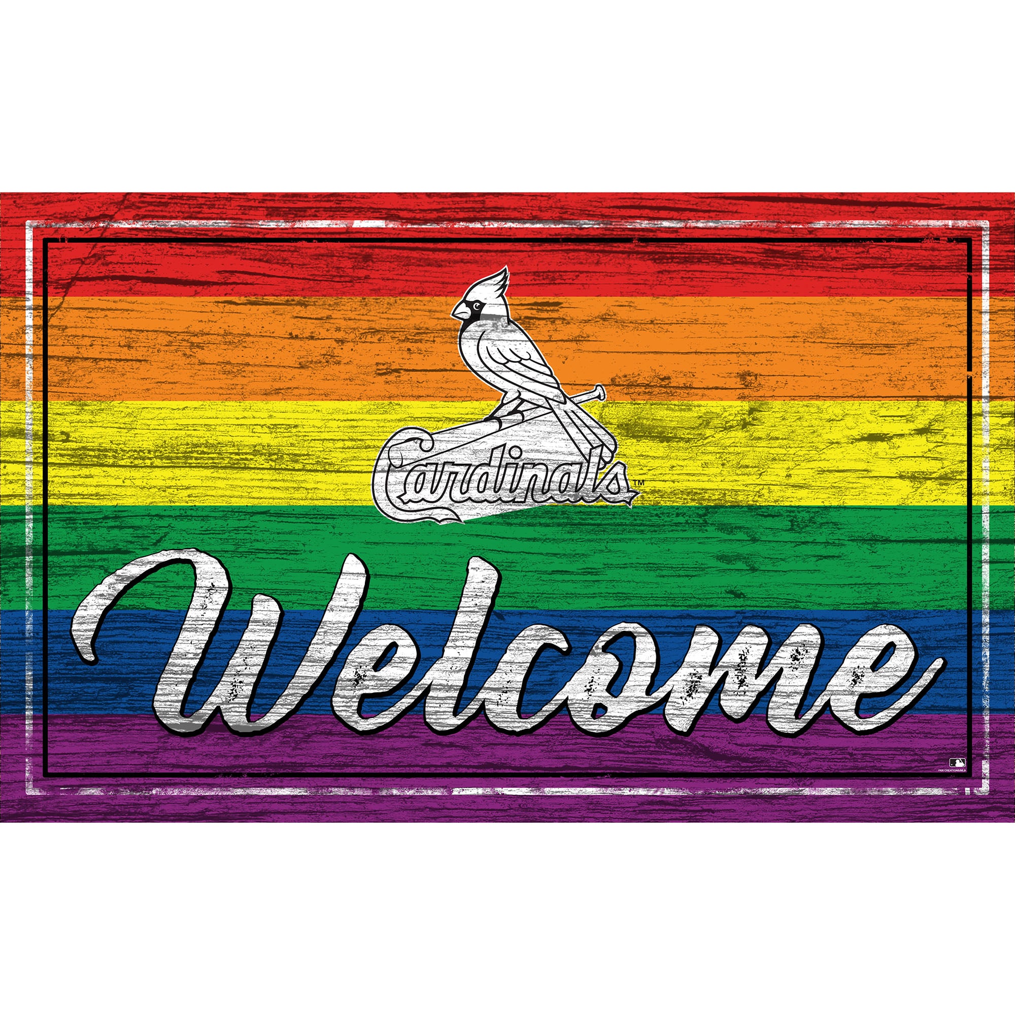 Cardinal Note Welcom St. Louis Cardinals 11'' x 19'' Welcome Pride Sign