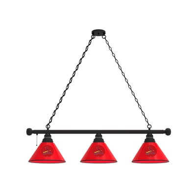 St. Louis Cardinals 3-Shade Billiard Light with Black Fixture