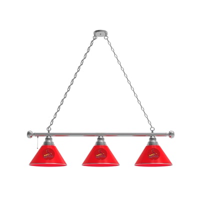 St. Louis Cardinals 3-Shade Billiard Light with Chrome Fixture