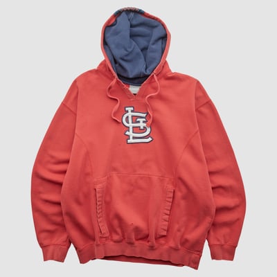 St. Louis Cardinals Genuine Merchandise 2000s Hooded Pullover Sweatshirt - Red - L by Fanatics Real Vintage