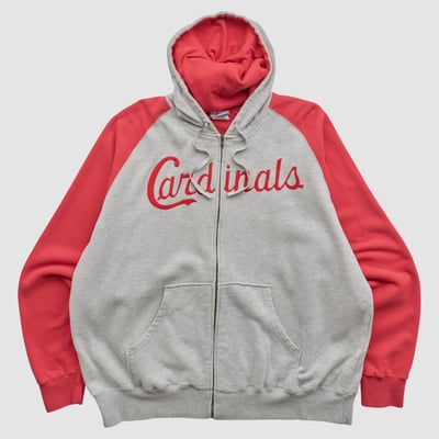 St. Louis Cardinals Majestic 2000s Hooded Full Zip Sweatshirt - Heather Gray - XL by Fanatics Real Vintage
