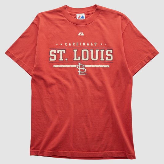 St. Louis Cardinals Majestic 2000s T-shirt - Red - S by Fanatics Real Vintage