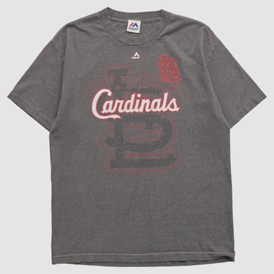 St. Louis Cardinals Majestic 2010s T-shirt - Charcoal - L by Fanatics Real Vintage