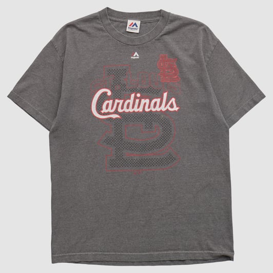 St. Louis Cardinals Majestic 2010s T-shirt - Charcoal - L by Fanatics Real Vintage