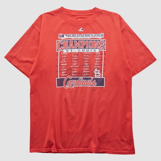 St. Louis Cardinals Majestic 2011 T-shirt - Red - M by Fanatics Real Vintage