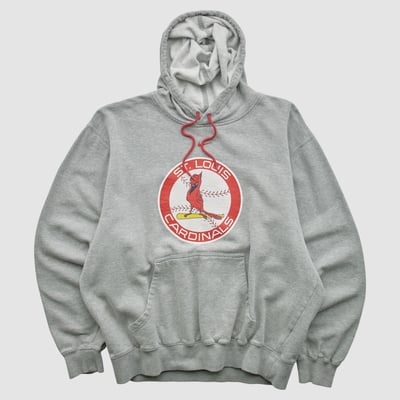 St. Louis Cardinals Nike 2000s Hooded Pullover Sweatshirt - Gray - M by Fanatics Real Vintage