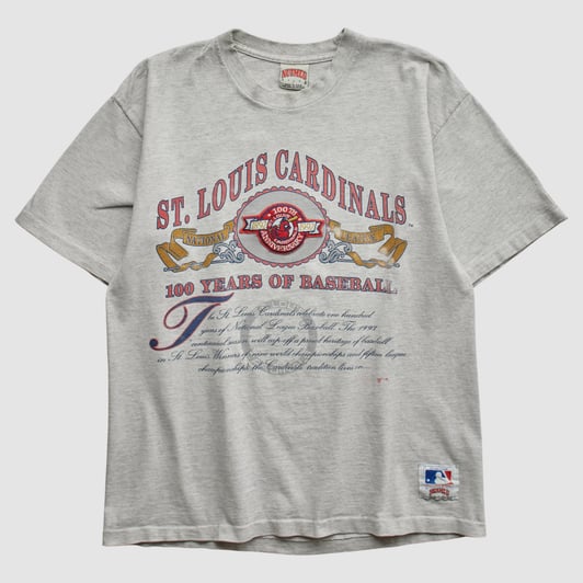 St. Louis Cardinals Nutmeg Mills 90s T-shirt - Gray - S by Fanatics Real Vintage
