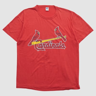 St. Louis Cardinals Russell 2000s T-shirt - Red - L by Fanatics Real Vintage