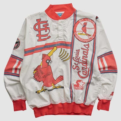 St. Louis Cardinals Starter 80s Pullover Jacket - White - M by Fanatics Real Vintage