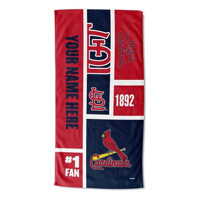 St. Louis Cardinals The Northwest Group 30'' x 60'' Colorblock Personalized Beach Towel