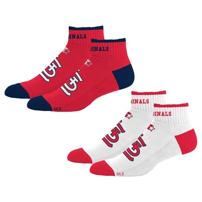  St. Louis Cardinals Starter Unisex Two-Pack Front & Center Quarter Length Socks