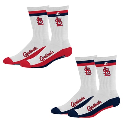  St. Louis Cardinals Starter Unisex Two-Pack Stripe Top End Crew Socks