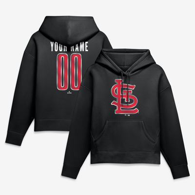 St. Louis Cardinals Women's Forged Mascot Personalized Name & Number Hoodie - Black