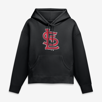 St. Louis Cardinals Women's Metallic Mascot Hoodie - Black