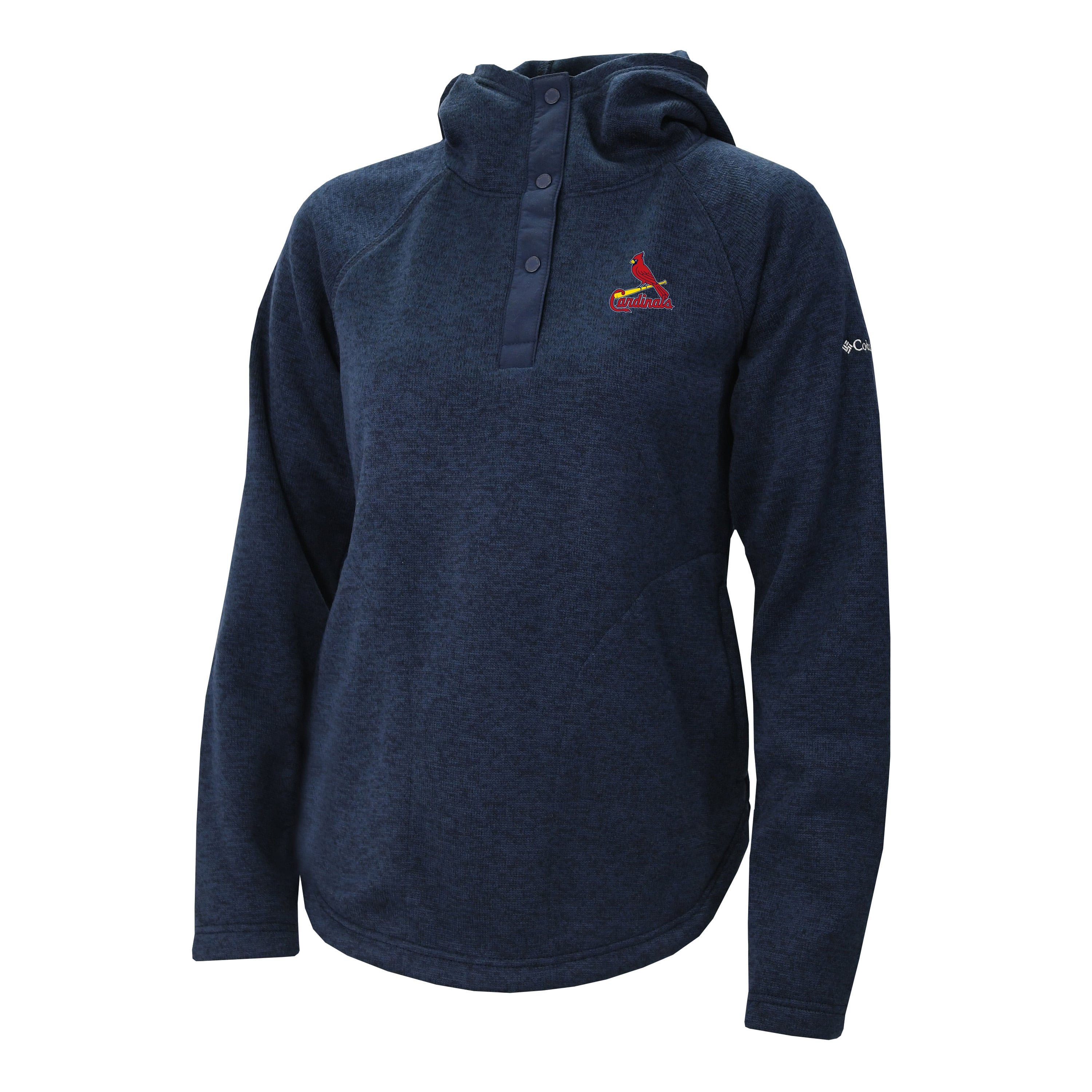 Women's St. Louis Cardinals Columbia Navy Half-Snap Pullover Hoodie