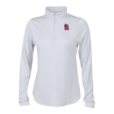 St. Louis Cardinals Columbia Women's Fairway Breeze Quarter-Zip Pullover - White