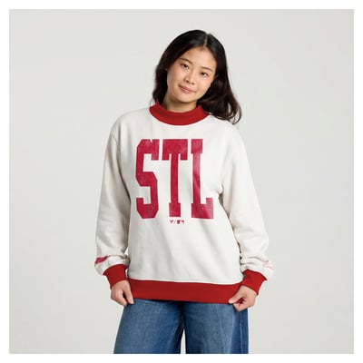 St. Louis Cardinals Fanatics Women's City Abbreviation Funnel Neck Fleece Sweatshirt - Cream