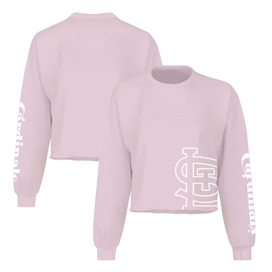 Pink St. Louis Women's St. Louis Cardinals Fanatics Pink Cropped Slouchy Long Sleeve T ...