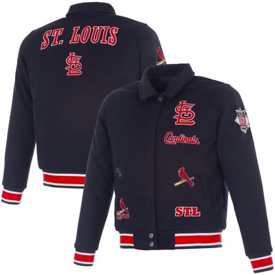 St. Louis Cardinals JH Design Women's Reversible Wool Full-Snap Jacket - Navy