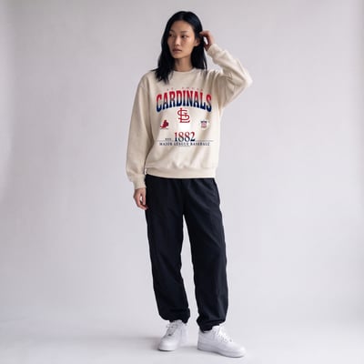 St. Louis Cardinals Mitchell & Ness Women's Street Graphics Sweatshirt - Cream
