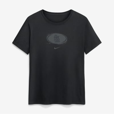 St. Louis Cardinals Nike Women's Black on Black Cotton T-Shirt - Black
