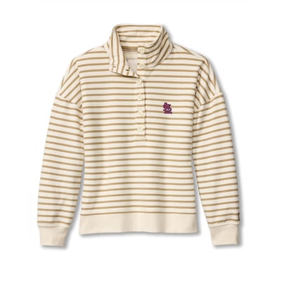  St. Louis Cardinals Tommy Bahama Women's Marina Del Mar Stripe Mock Neck Sweatshirt - White