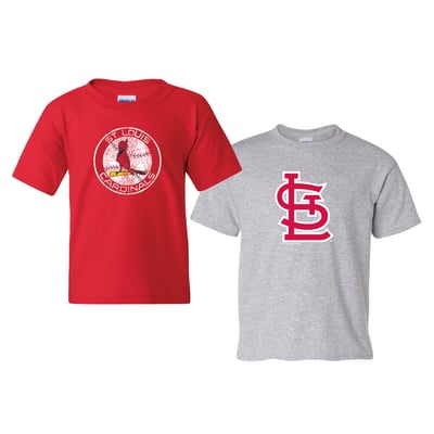  St. Louis Cardinals Soft as a Grape Youth  Cooperstown 2-Pack T-Shirt Set - Red/Heather Gray