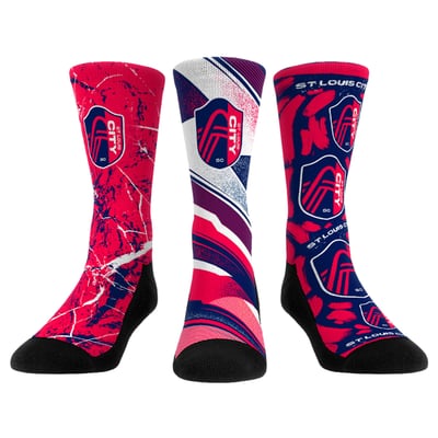  St. Louis CITY SC Rock Em Three-Pack Crew Socks Set - Pink