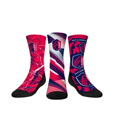  St. Louis CITY SC Rock Em Youth Three-Pack Crew Socks Set - Pink