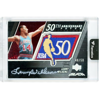 Lenny Wilkens St. Louis Hawks Autographed 2007-08 Upper Deck Black 50th Anniversary Patch #50AU-LW #48/50 Card