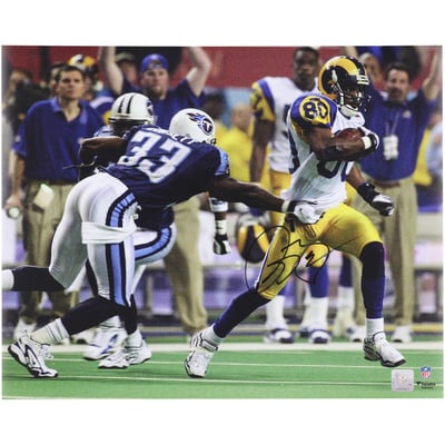 Isaac Bruce Los Angeles Rams Autographed Fanatics Authentic 16" x 20" Super Bowl XXXIV Touchdown Photograph 