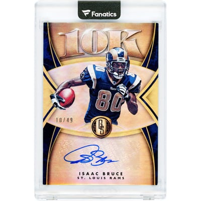 Isaac Bruce St. Louis Rams Autographed 2019 Panini Gold Standard 10K #10K-IB #10/49 Card
