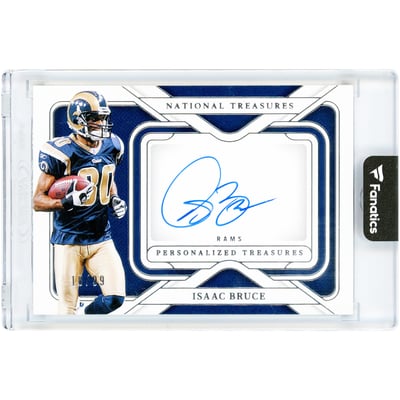 Isaac Bruce St. Louis Rams Autographed 2024 Panini National Treasures Personalized Treasures #PT-IB #18/99 Card
