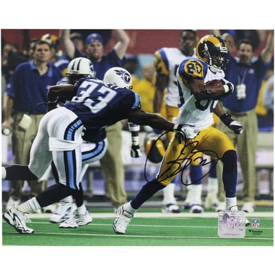 Isaac Bruce St. Louis Rams Autographed Fanatics Authentic 8" x 10" Super Bowl XXXIV Touchdown Photograph 