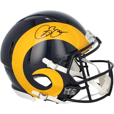 Isaac Bruce St. Louis Rams Autographed Fanatics Authentic Riddell 1981-1999 Throwback Speed Authentic Helmet 