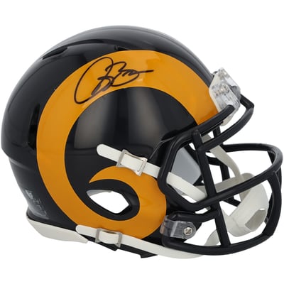 Isaac Bruce St. Louis Rams Autographed Fanatics Authentic Riddell 1981-1999 Throwback Speed Mini Helmet