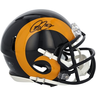 Isaac Bruce St. Louis Rams Autographed Fanatics Authentic Riddell 1981-1999 Throwback Speed Mini Helmet