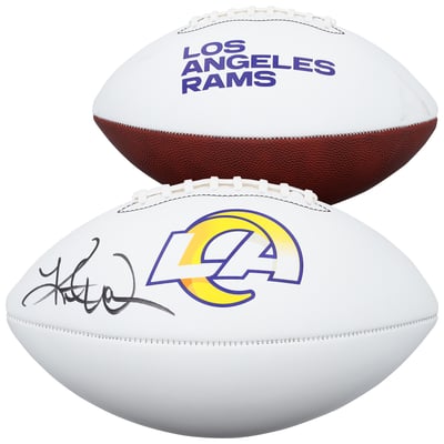 Kurt Warner Los Angeles Rams Autographed Fanatics Authentic Franklin White Panel Football