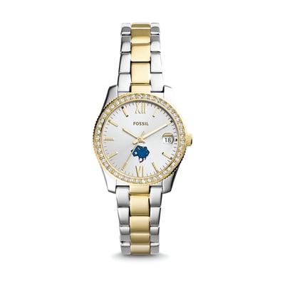 St. Mary's University Rattlers Fossil Women's Scarlette Mini Two-Tone Stainless Steel Watch - Silver