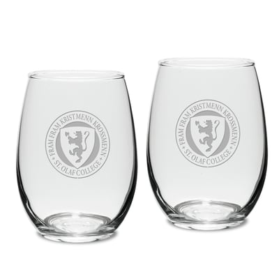 St. Olaf Oles 15oz. 2-Piece Stemless Wine Glass Set