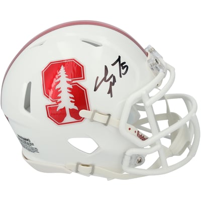 Christian McCaffrey Stanford Cardinal Autographed Fanatics Authentic Riddell White Speed Mini Helmet
