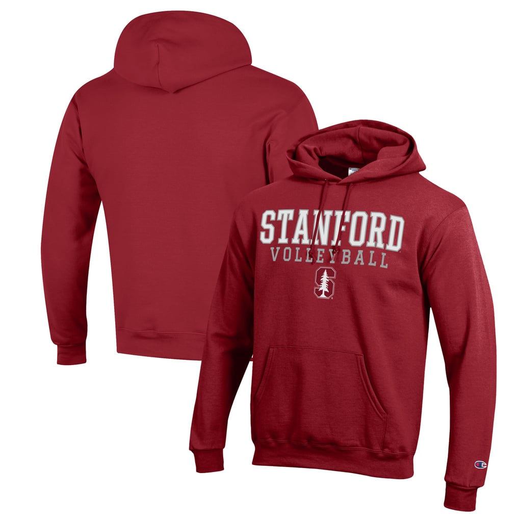 Stanford Cardinal Champion Stack Logo Volleyball Powerblend Pullover Hoodie - Cardinal