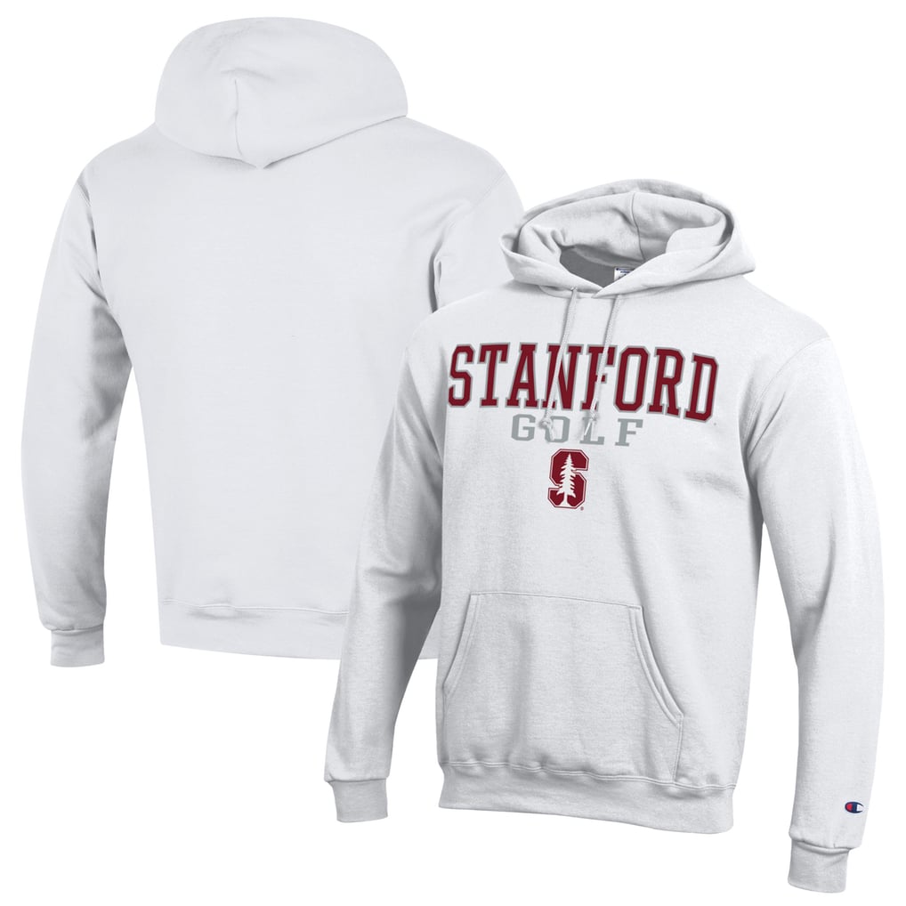  Stanford Cardinal Champion Stacked Golf Powerblend Pullover Hoodie - White