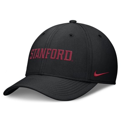 Stanford Cardinal Nike Letter Rise SwooshFlex Dri-FIT Hat - Black