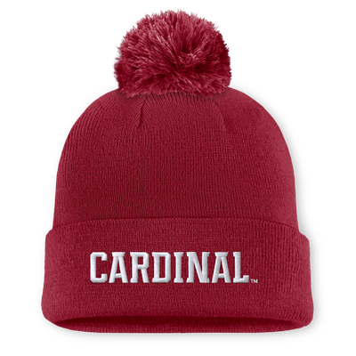  Stanford Cardinal Nike Peak Cuffed Knit Hat With Pom - Cardinal