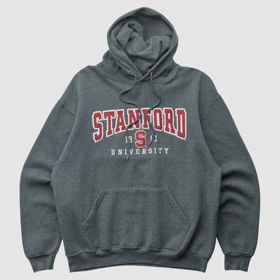 Stanford Cardinal Wideworld Sportswear 2000s Hooded Pullover Sweatshirt - Dark Heather Gray - L by Fanatics Real Vintage