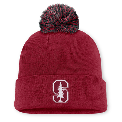 Stanford Cardinal Nike Unisex Letter Mascot Knit Hat with Pom - Cardinal