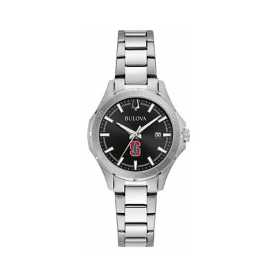 Stanford Cardinal Bulova Women's Stainless Steel Classic Sport Watch - Black
