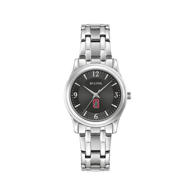 Stanford Cardinal Bulova Women's Stainless Steel Corporate Collection Watch - Black