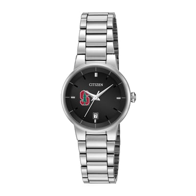 Stanford Cardinal Citizen Watch Women's Black Dial Stainless Steel Watch - Silver